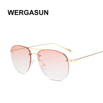 

WERGASUN Classic Pilot Sunglasses Women Luxury Brand Designer Glasses Elegant Mirror Aviation Sun Glasses Men Metal Frame Oculos