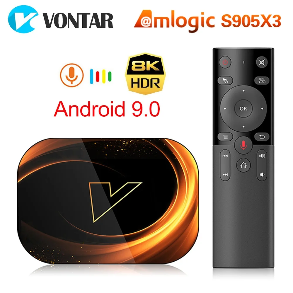 2020 VONTAR X3 8K Amlogic S905X3 4 Гб ОЗУ 64 ТВ бокс Android 9 0 телеприставка двойной Wifi 4K Youtube Smart TV Box 4G