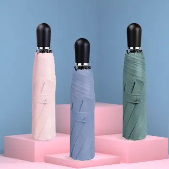 

2020 Creative Umbrella Rain Women Three-fold Sunny and Rain Dual-use Umbrellas UV Blocking Men Umbrella