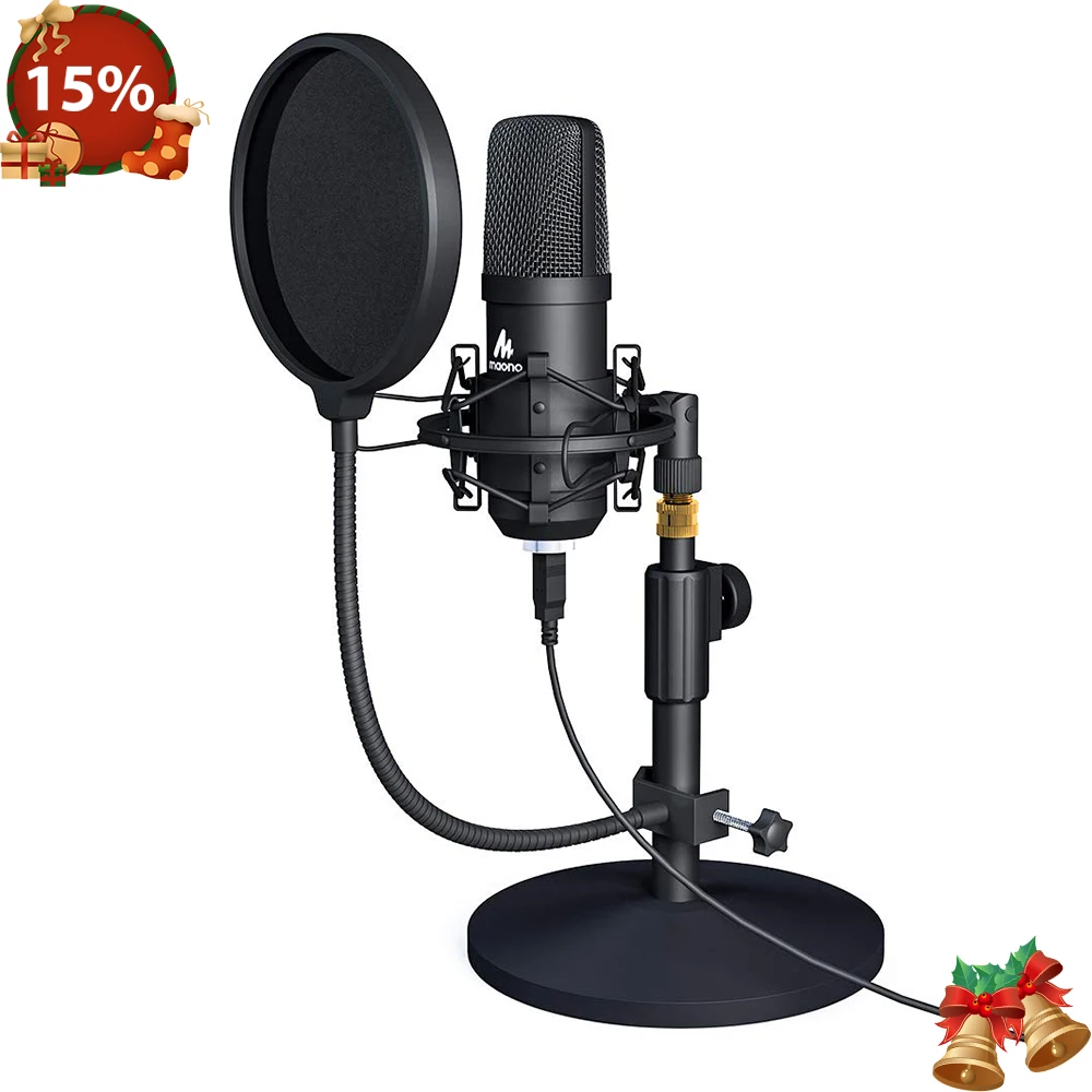 

MAONO USB Microphone Kit Professional Podcast Streaming Microphone Condenser Studio Mic for Computer YouTube Gaming Recording