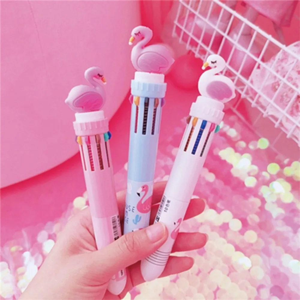 

Cute Novelty 10 Colors Ballpoint Pen Kawaii Cartoon Ball Pen For Kids Gift Cute Cartoon Gel Pen Multifunction RetractableOffice