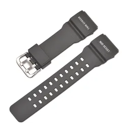 Durable Silicone Sport Watch Band - Men's Waterproof Replacement Strap with Resin Detailing (Grey)
