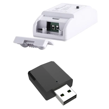 

1Pcs Bluetooth 5.0 Transmitter Receiver 3.5Mm Aux Usb o Adapter & 1Pcs Wireless Remote Switch Universal
