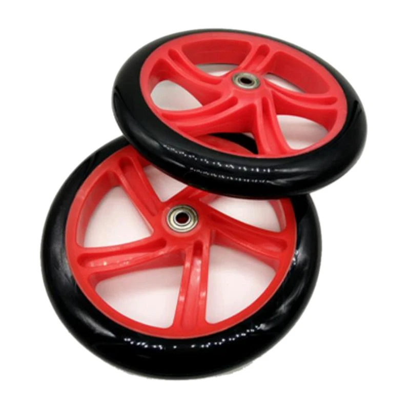 RED Replacement Razor Scooter Wheels, ABEC 7 Bearings, RED Grips