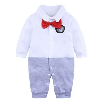 

Toddler Baby Gentleman Jumpsuit Baby Rompers Infant Newborn Baby Clothes Autumn Spring New Girls Boys Cotton Clothing