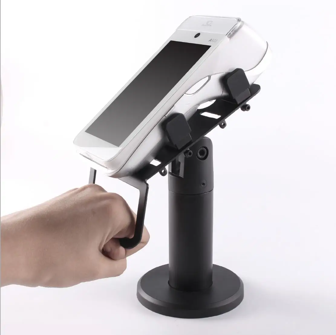 POS Machine Stand Supermarket Cashier Bracket Bank Credit Card Holder Machine 360 Degree Adjustable Rotation Handheld Display