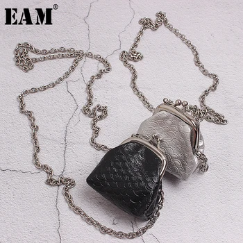 

[EAM] Women Mini-bag Chain Split Joint Long Necklace New Temperament Fashion Tide All-match Spring Autumn 2020 19A-a351