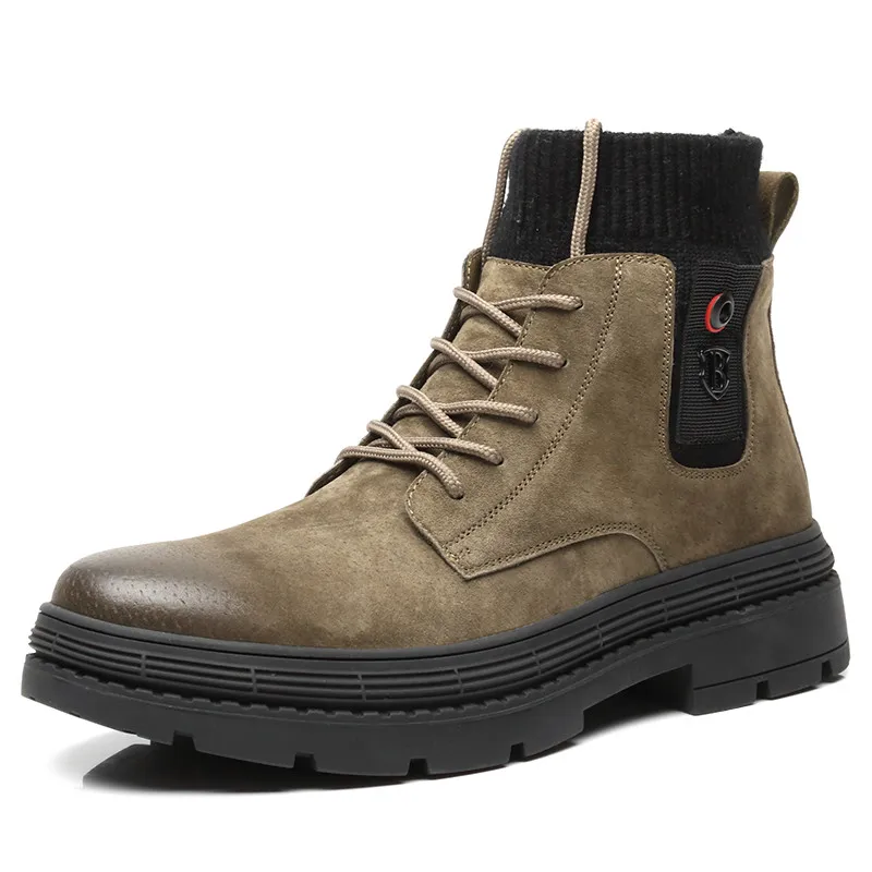 

Mens Boots Winter Boots British Trend Men's Martin Boots Retro Boots Tide Tooling Shoes Fashion Men's Snow Shoe Work Mens Boots
