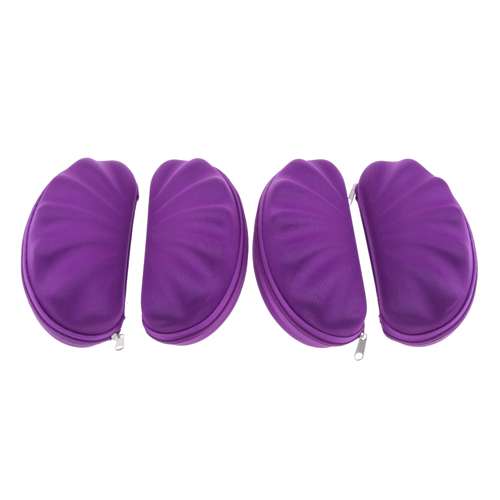 Purple 4 шт. EVA Футляр для очков на молнии Защитное приспособление для солнцезащитных очков держатель для очков контейнер для очков костюм для женщин и мужчин - Цвет: Purple