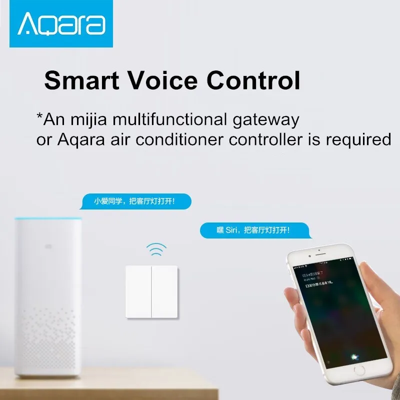 Умный настенный светильник Aqara, переключатель одной линии огня, версия ZigBee, Wi-Fi, беспроводное подключение, приложение, дистанционное управление