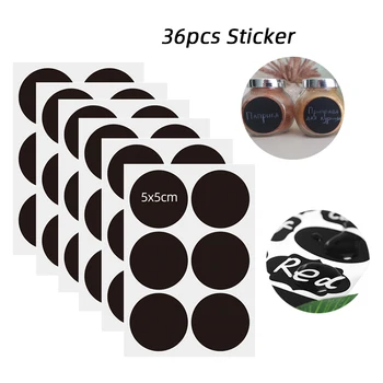 

36pcs Stationery Stickers Jar Stickers Label Sticker Kitchen Storage Bottles Jars Jam Organizer Blackboard Spice Labels Tags
