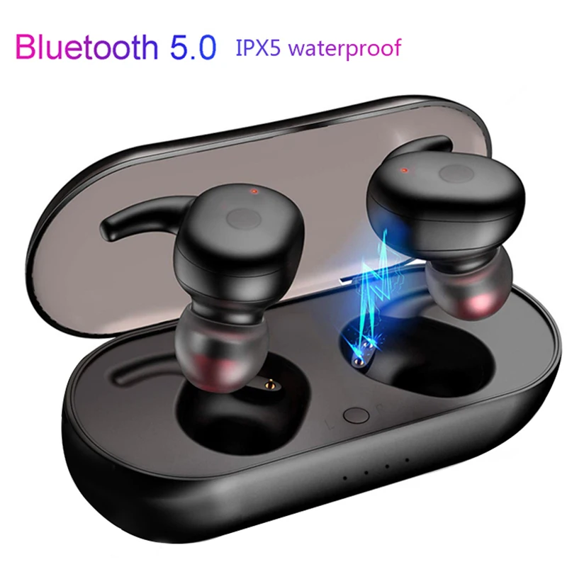 TWS Headphones Bluetooth 5 0 Wireless Earphones Sports Earphone 3D Stereo Sound Earbuds with Portable Mic and Charging Box