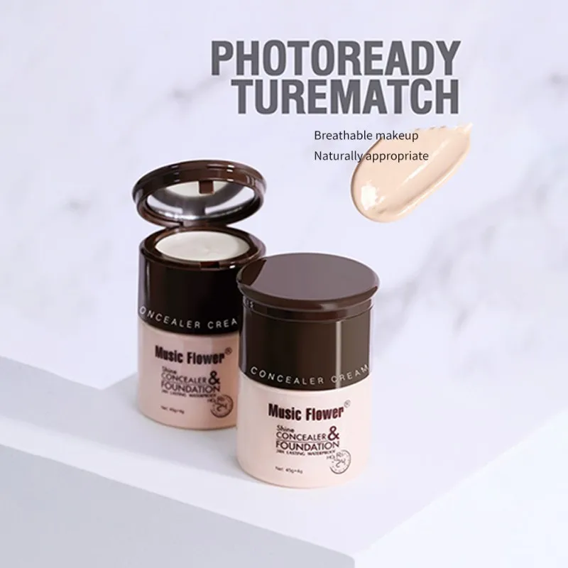 2 In 1 Liquid Foundation Highlighter Long Lasting Moisturizing Brighten Skin Color Foundation High Gloss Powder New