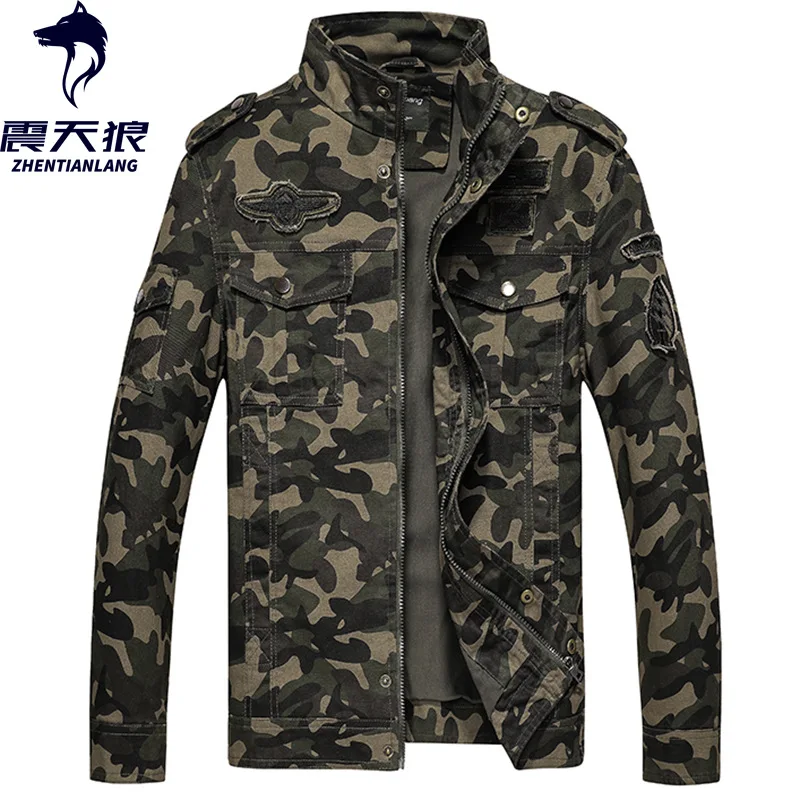 

Cross Border for Spring And Autumn Camouflage Army Workwear Pure Cotton Jacket Men Youth Coat Washing Jacket Men's Manufacturers