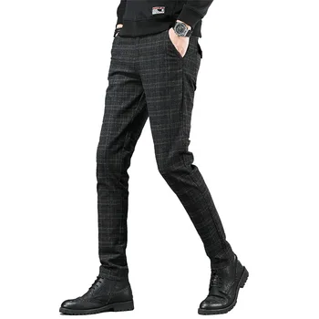 

Autumn and Winter New Elastic Casual Pants Korean Version of Straight Slim Youth Fashion Wild Men's Trousers Heavyweight