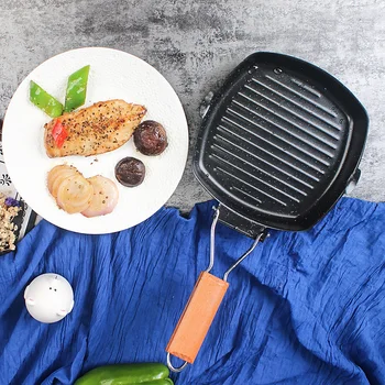 

Non-stick Square Grill Pan Steak Fry Pans Multi-function Snowflake Striped Frying Pan Camping Griddle Kitchen Supplies Picnic