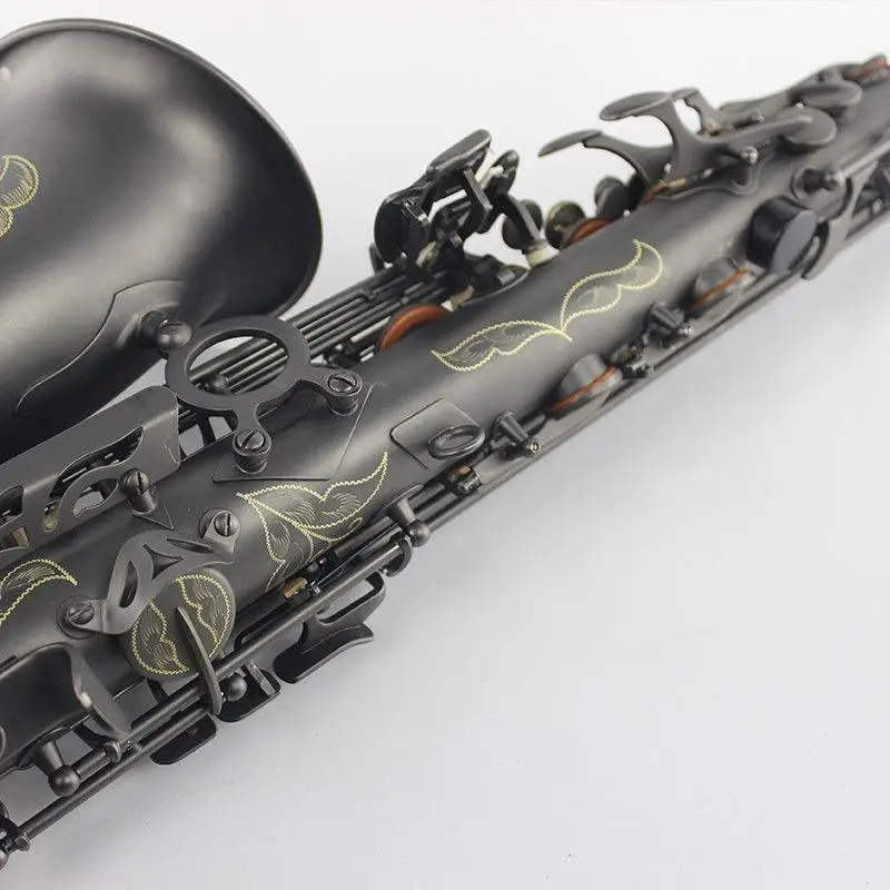 Professional Musical Instruments SUZUKI Alto Saxophone E Flat Matte Black Nickel Plated Surface Sax For Students