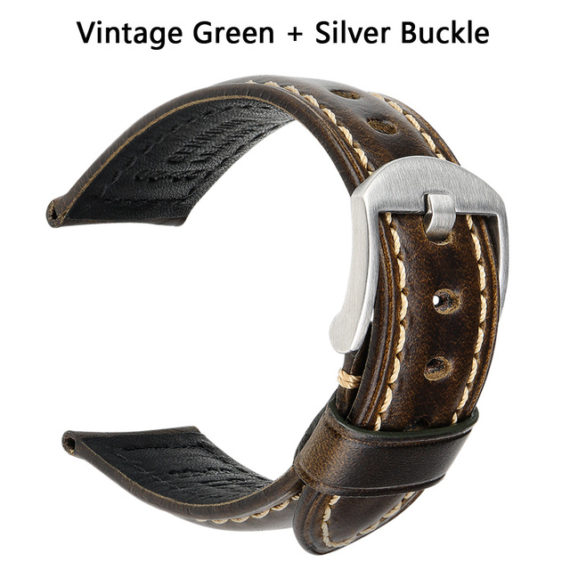 Oil Wax Genuine Leather Watch Band 20mm Watch Bracelet For Huawei Watch Watchbands For Samsung Galaxy Smartwatch Strap