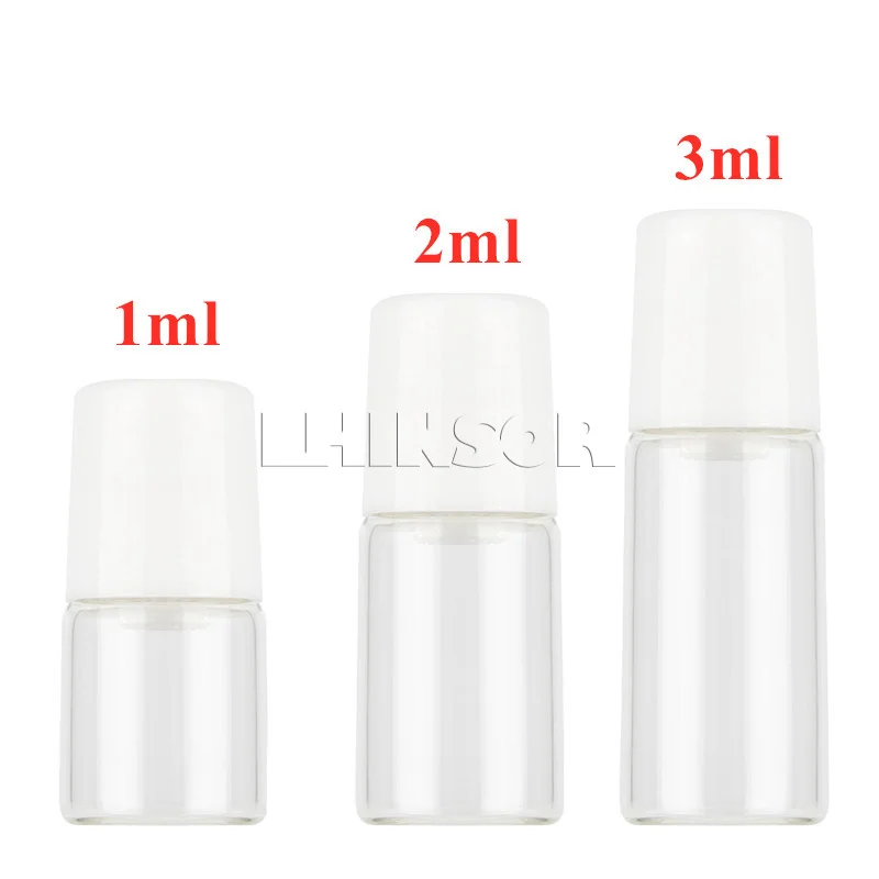 50pcs lot 1ml 2ml 3ml Clear Glass Roll on Essential Oils Bottle Doterra Container Perfume Aromatherapy 2