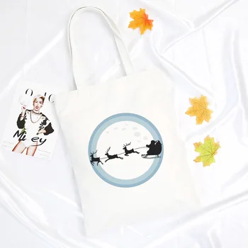 

Santa Claus Riding Deer Is Giving Gifts Cute Women Bag Harajuku Shoulder Bags New Simple Cartoon Messenger Bag Fun Handbag Purse