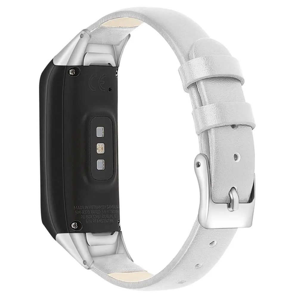 COMLYO для samsung galaxy fit SM-R370 SM R370 ремешок кожаные Смарт-часы ремешок для galaxy fit sm-r370 ремешок для часов аксессуары для часов - Цвет: White
