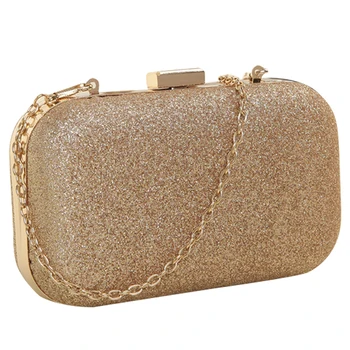 

PU leather Women's mini evening bag fashion clutch banquet bag girls shoulder bag Messenger bag, Gold