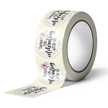 

500pcs/roll Kraft round thank you Stickers seal labels stickers Package sticker
