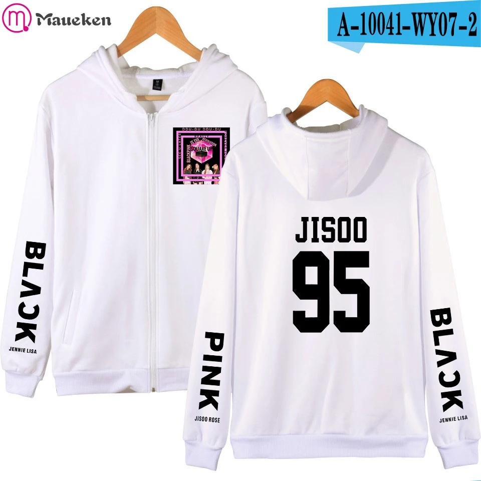 LUCKYFRIDAYF черный розовый член Jisoo Мода Унисекс Женская толстовка на молнии теплая Модная толстовка хип хоп одежда плюс 4XL - Цвет: white