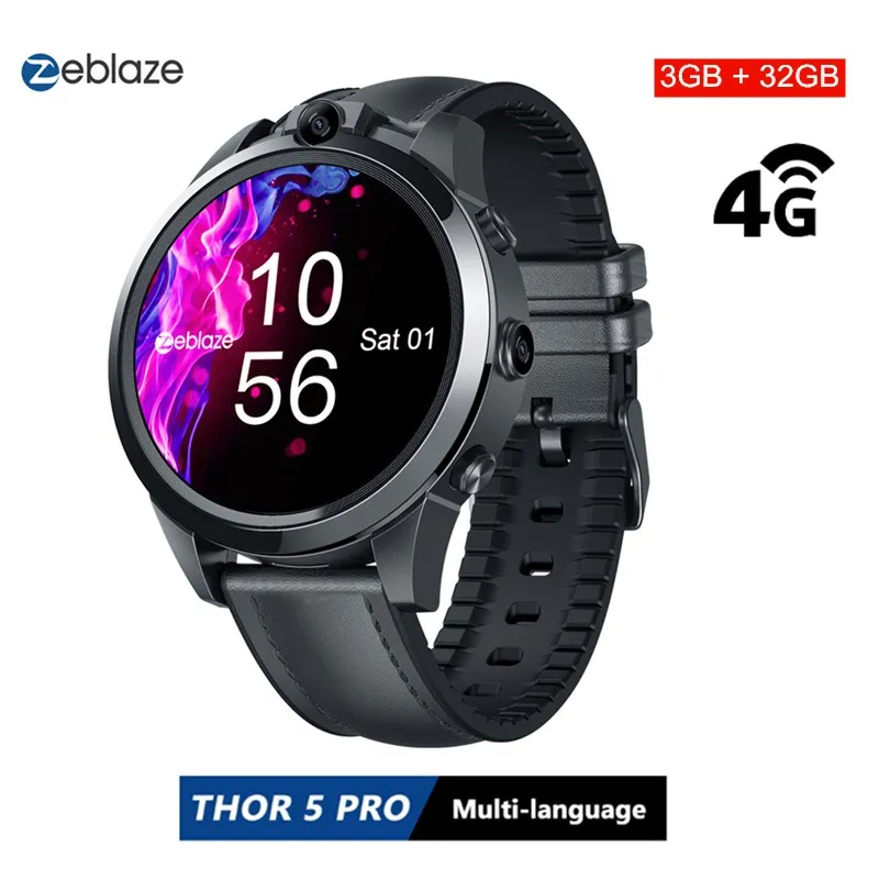 

Zeblaze THOR 5 Pro Smart Watch Face Unlock 3GB + 32GB Dual Camera 800mAh GPS 1.6 inch Smartwatch for IOS & Android