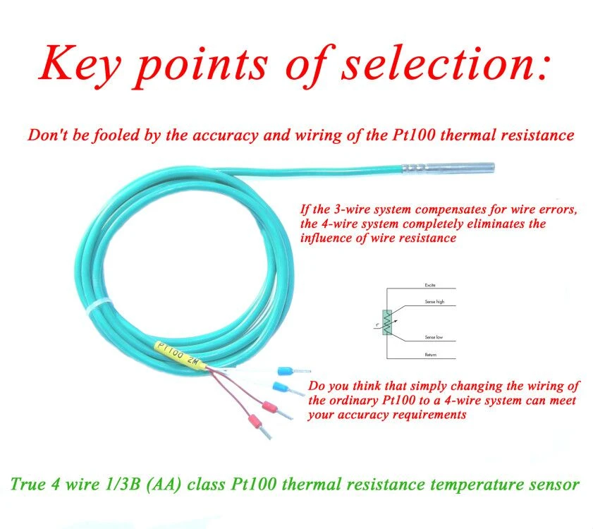 Thermal Resistance Pt100 Temperature Sensor Probe 1 3b Grade Four Wire High Precision Air Conditioner Parts Aliexpress