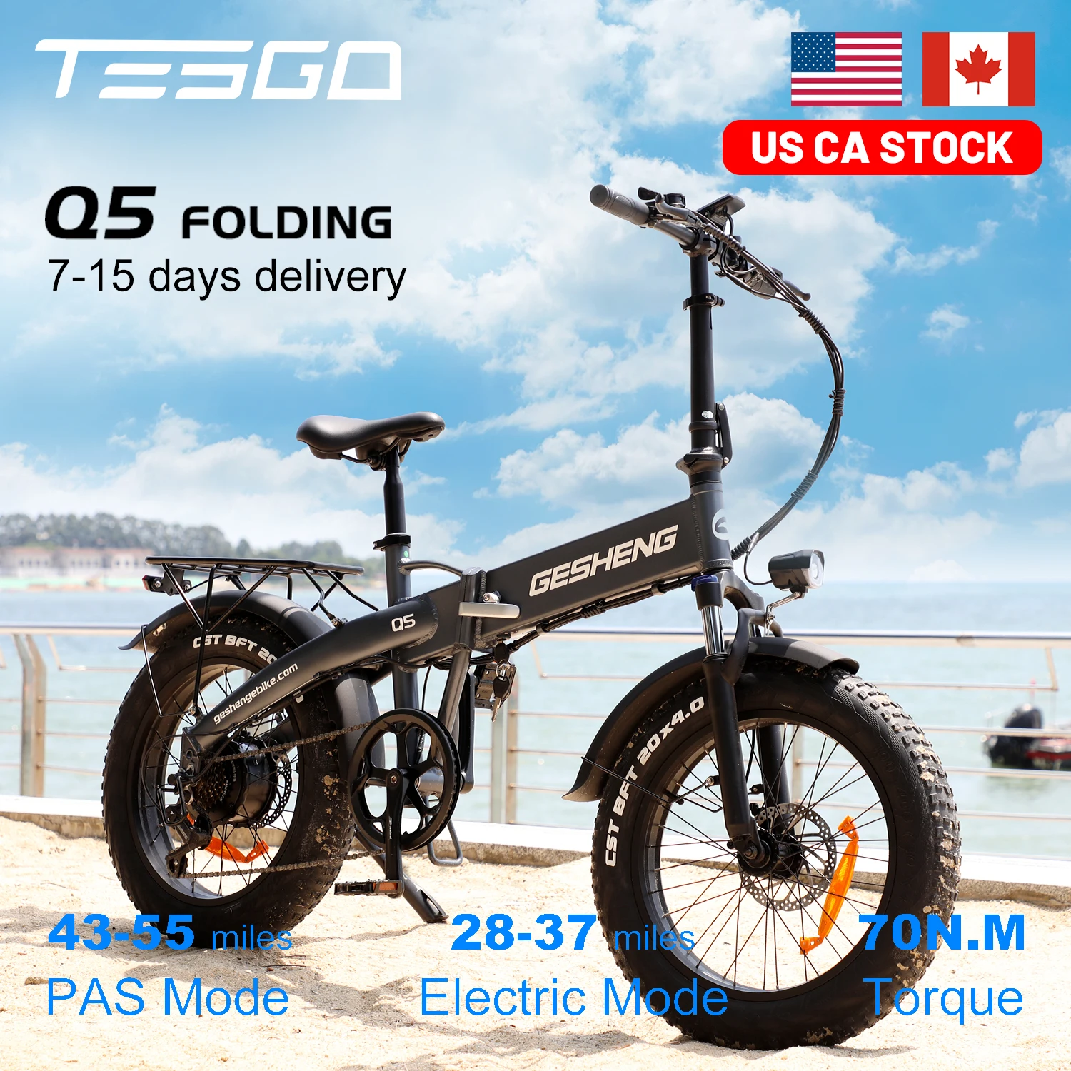 TESGO Q5 750W 48V 12Ah Electric Bicycle 20 Inch 31Mph Fat Tire Folding  Electric Bike for Adult Shimano 7 Speed Ebike| | - AliExpress