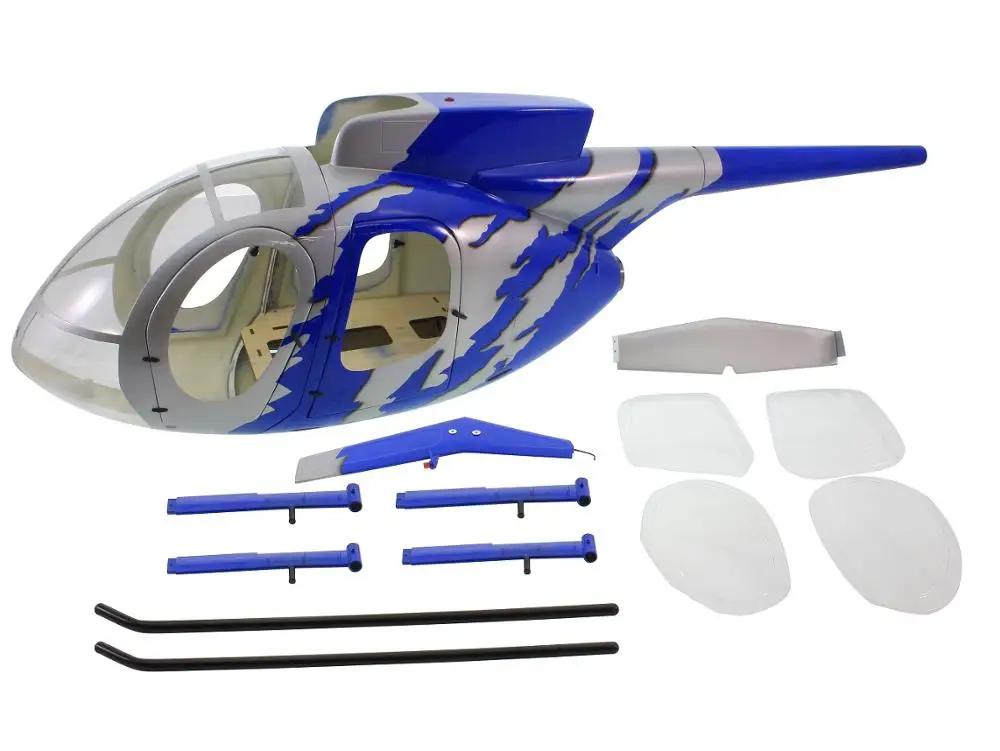 Предварительная 700 Размер fuselage для Hughes MD500E ah-6 вертолет - Цвет: Синий