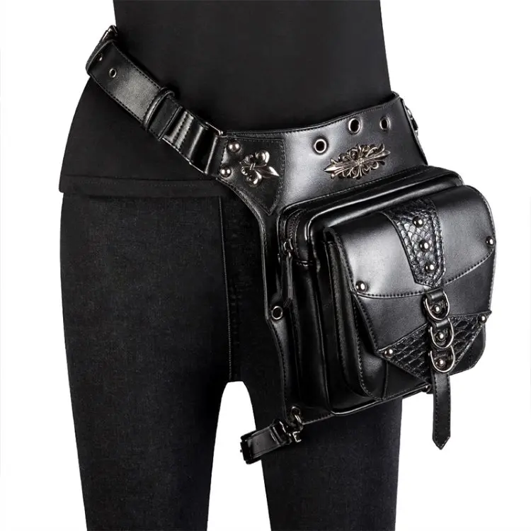 2019 Waterproof Steampunk Tactical Motorcycle Bags Waist Pack Bag Women Leather Unisex