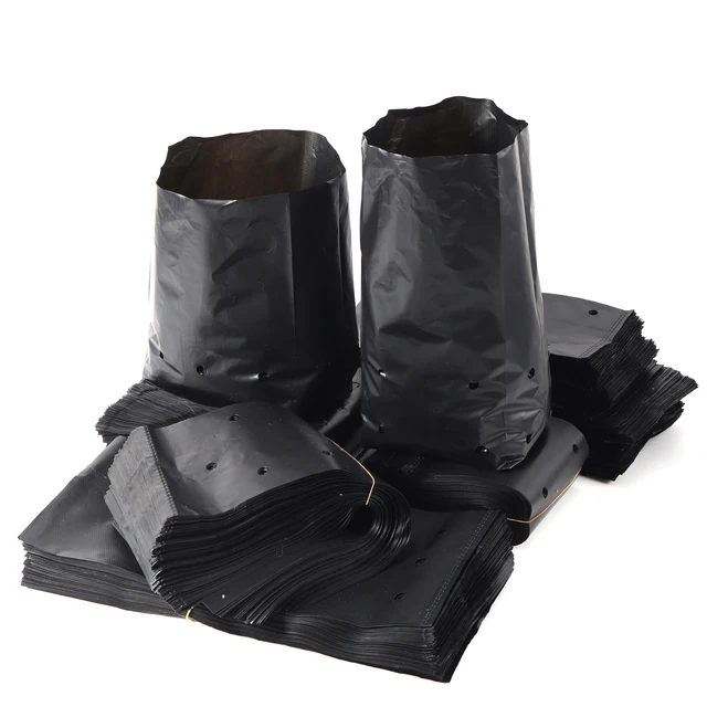 Vastag Növény Termesztett Táskák Palántak Edények Környezetbarát Kert Lélegző Lyukakkal Fekete Ültetési Pe Óvoda 20 Db - Image 3