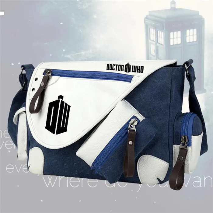 Аниме Доктор Кто Полицейская коробка сумка через плечо холст повседневные сумки через плечо на молнии школьные сумки мессенджер сумка подарок - Цвет: Style 2