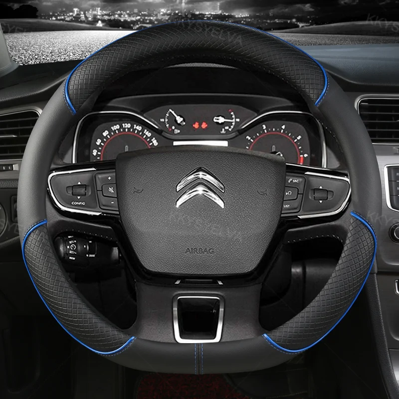 Car Steering Wheel Cover Citroen C3 II III 2009-C3 AIRCROSS-Berlingo 3 C4 Picasso 2 D Type Steering Wheel steering wheel cover