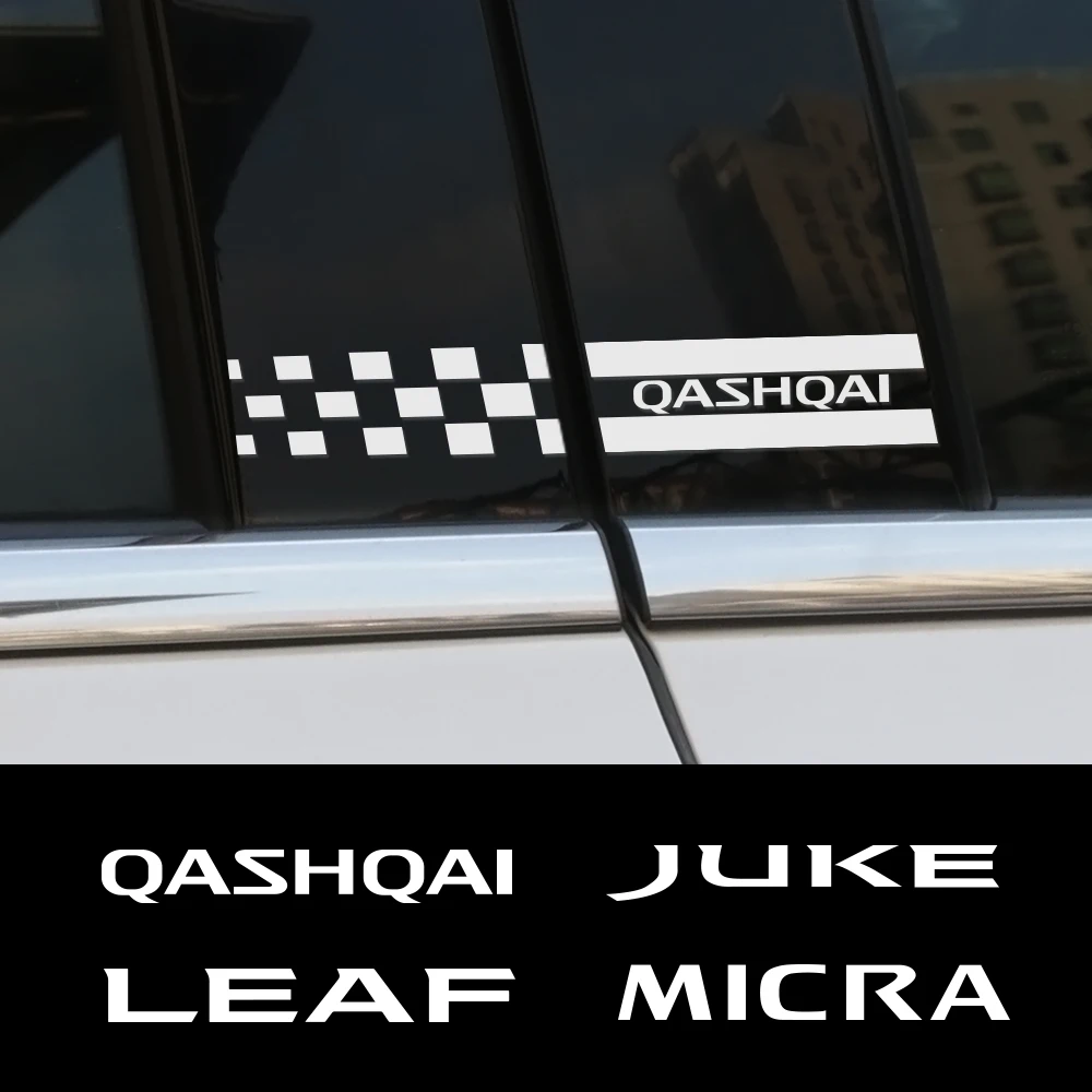 Наклейка на автомобильное Окно B 2 шт. наклейка стойку для Nissan Qashqai Juke Leaf Micra Sentra
