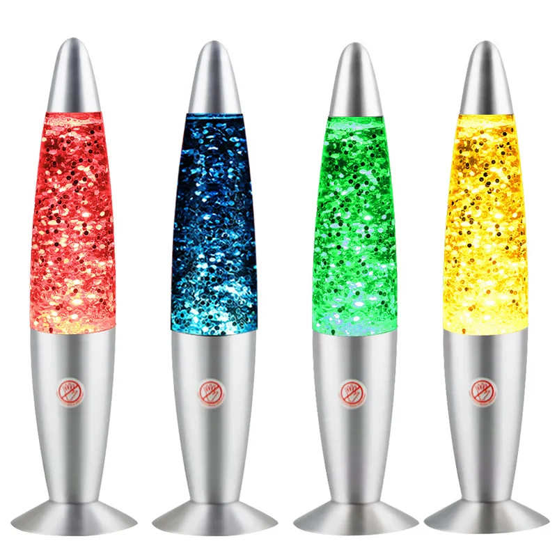 

LED Rocket Multi 33Cm Color Changing Lava Lamp RGB LED Glitter Party Mood Night Light Christmas Gift Bedside Night Lamp