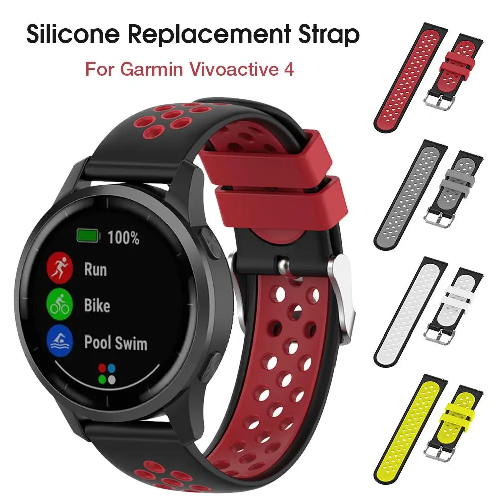 Мягкий силиконовый спортивный ремешок для наручных часов Garmin Vivoactive 4 для samsung gear S3 Fenix 5 F для orerunner 945 935
