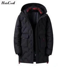 Модные мужские куртки-Пуховики HALACOOD с капюшоном, теплые высококачественные ветрозащитные пуховики, мужские повседневные зимние пуховики 4XL