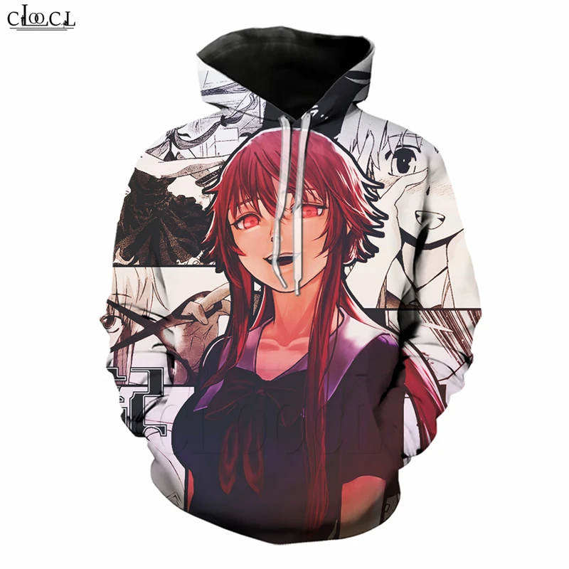 Футболка с рисунком из аниме Future Diary мужская женская повседневная уличная одежда