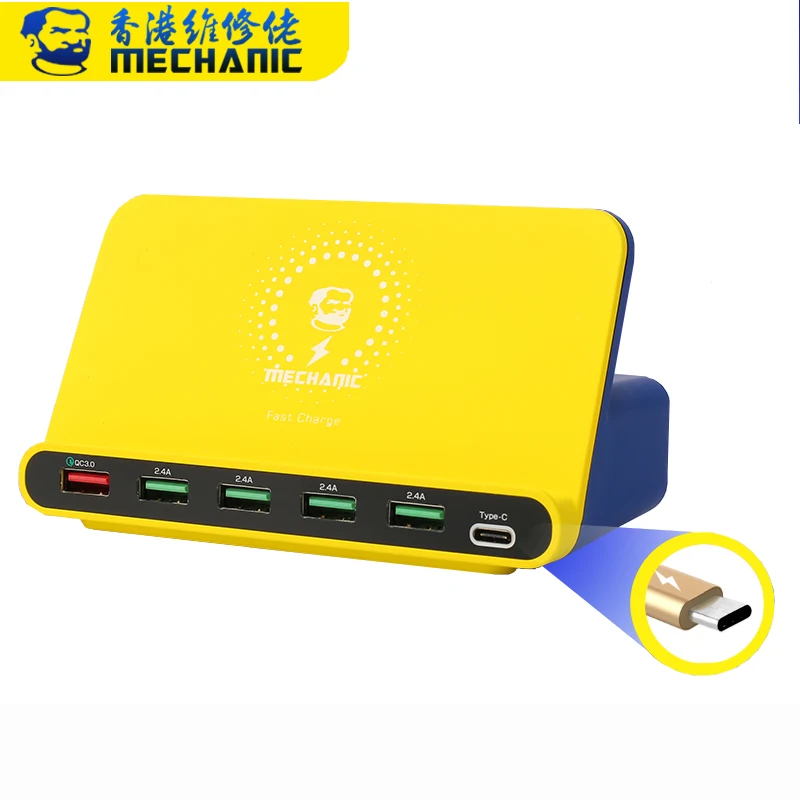 6-портовое USB зарядное Смарт-устройство поддерживает протокол PD iCharge6 для мобильных телефонов и планшетов многоинтерфейсный 9 Защита беспроводное быстрое зарядное устройство - Color: MECHANIC iCharge6
