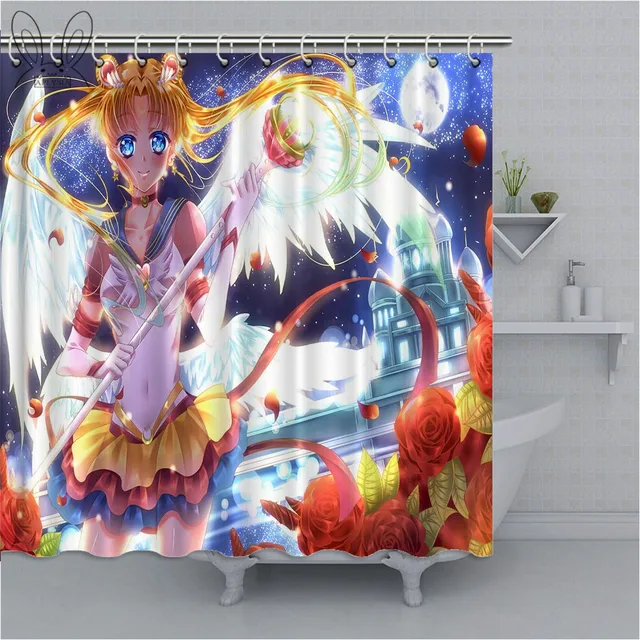 Popular Sailor Moon Shower Curtain 3d Cartoon Waterproof Bathroom Curtain Eco Friendly Fabric Bath Curtain Home Decor Shower Set Shower Curtains Aliexpress
