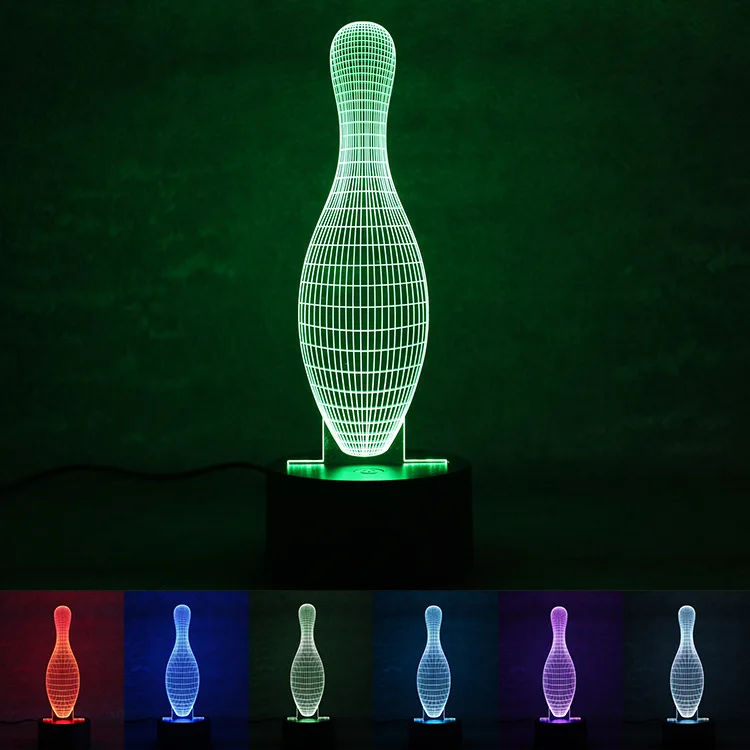 

Creative Small Night Lamp 3D Lamp Bowling Button USB Power Supply Colorful Home Bedroom Baby Feeding Lamp