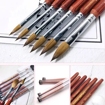

2PCS Professional 100% Pure Mink Hair Wood Handle Nail Art Brush Manicure Nail Extension UV Gel DIY Nail Beauty Tools