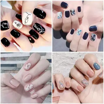 

13 Style Nail Stickers False Nail Tips Full Cover Nail Strips Nail Wraps Decal Faux Ongles Nail Art Decoration Korea Japan Style