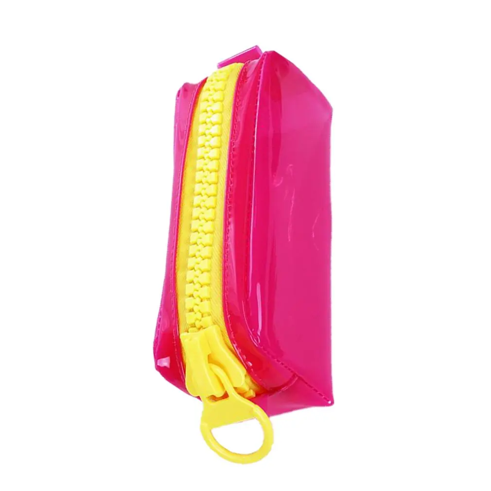 

Transparent Big zipper leather pen case fabric pencil bag etui a crayons cuir pencil pouch stifte tasche pencil case school