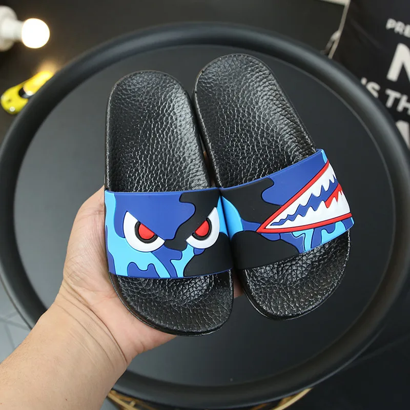 1-16Y Kids Cartoon Shark Indoor Slippers Toddler Boys Girls Summer Home Flip Flops Children Bedroom Shoes Beach Wear Slipper New Sandal for girl Children's Shoes