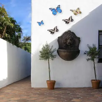 

4pcs Inspirational Crafts Garden With Hook Wall Art Office Gift Home Decor TV Background Metal Butterfly Hanging Sculpture