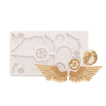 

Gear Moon Star Clock Wing Silicone Mold Fondant Chocolate Resin Mold Art Crafts N58F